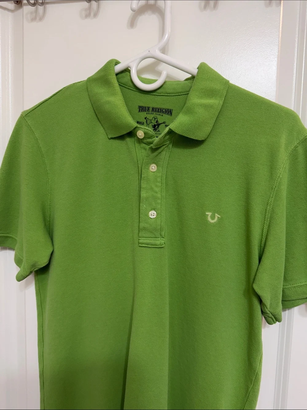 True Religion Lime Green Polo Shirt with Embroidered Logo